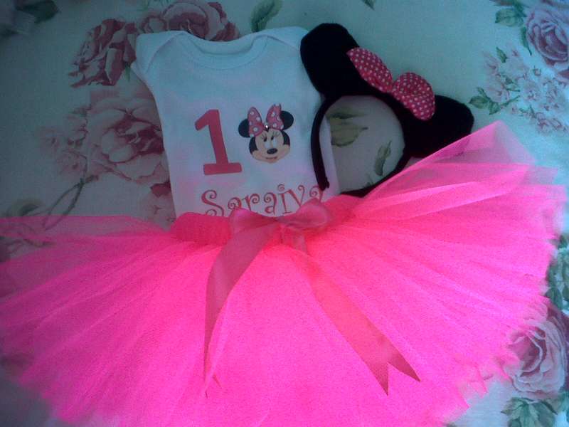 Minnie Mouse Tutu Set - 12-18-months-s-sleeve Short-sleeve No