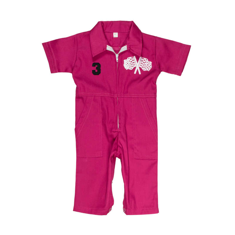 Overalls - Racing - 0-3-months Pink