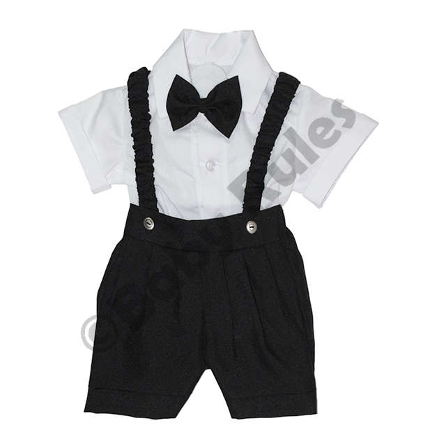 Christening Boys Black pants and braces - 6-9-months