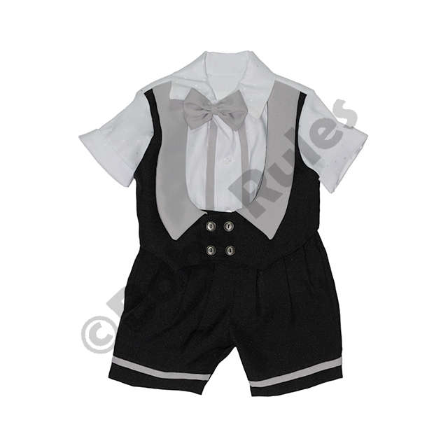 Christening Boys Black and grey waist coat