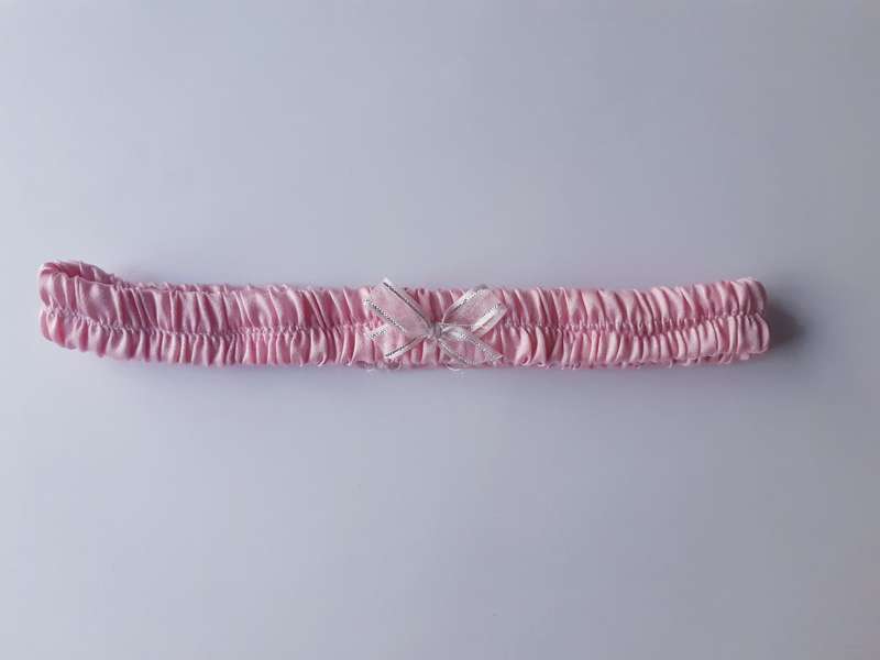 Christening Headband - Pink Satin