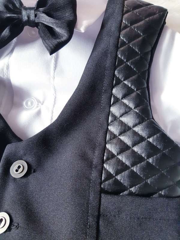Christening Boys Black suit with Waistcoat and Bowtie