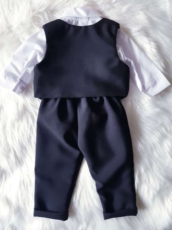 Christening Boys Black suit with Waistcoat and Bowtie