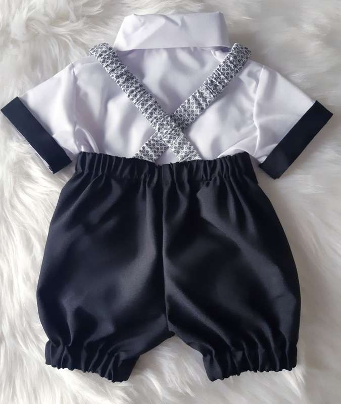 Christening Boys Black Pants with Braces