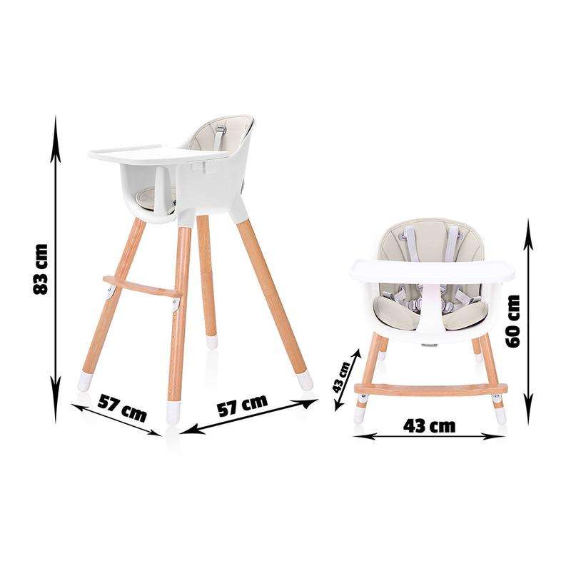 Wooden High Feeding Chair with Tray