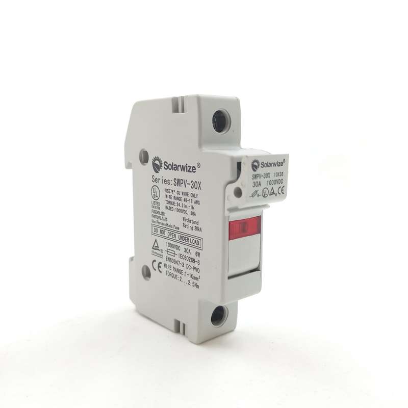 SJ018A Protection - Solar PV Fuse Holder  DC 10X30mm 30Amp.1000V  ( No Fuse)
