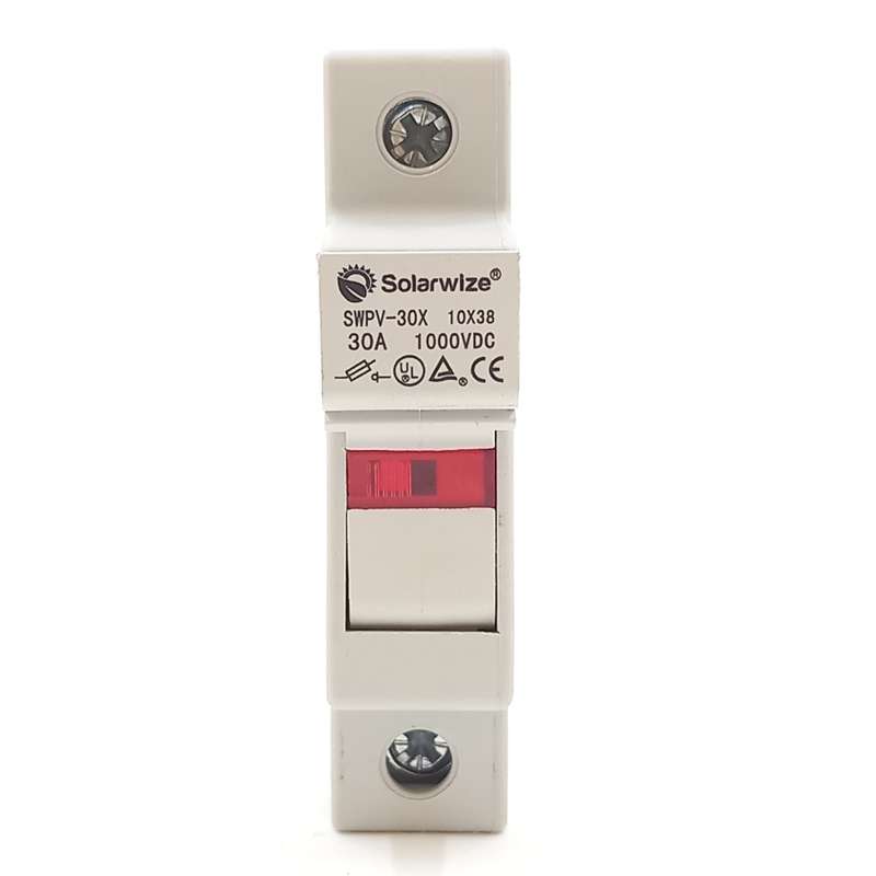 SJ018A Protection - Solar PV Fuse Holder  DC 10X30mm 30Amp.1000V  ( No Fuse)