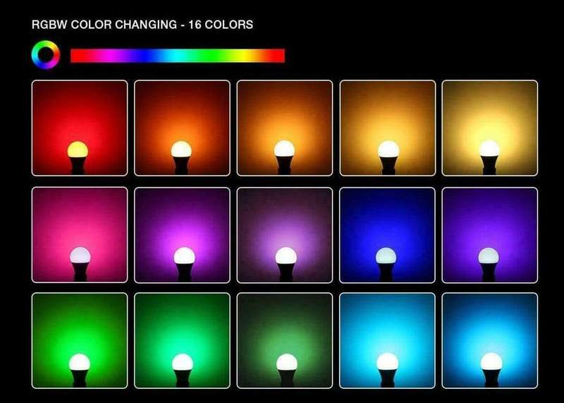 LA040 LED FOYU -  Remote Control Colour Bulb.  White &amp; RGB  E27 Screw Base -
