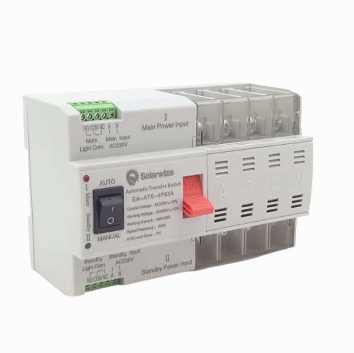 SJ066 Protection - Auto/Manual Din Change Over Switch. 2 Pole 230 Volts  63 Amps UPS