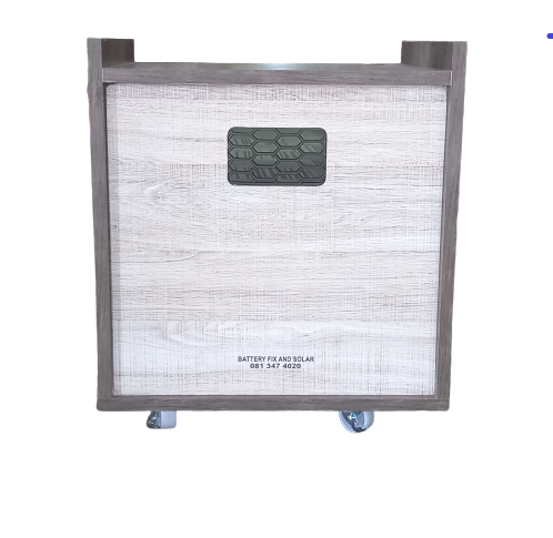 BZ215 - Battery Cabinet on wheels for Inverter and 2x100Ah Batteries. Melamine robust design