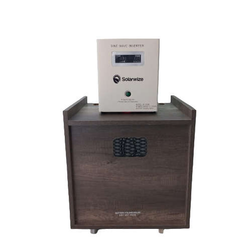 SD010C - Loadshed Kit. Solarwise/SunX 12V 1300VA MSW Inverter, 1x LA 100ah Batt Cabinet + Cables