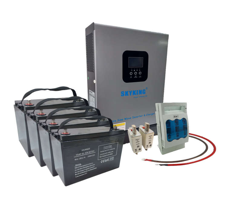 SE020 - Kingstar Backup Power Kit. 7KVA 48V Hybrid inverter 4x 100Ah Gel batt + accessories
