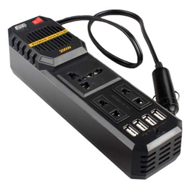 SA018 Andowl - Inverter Auto Power Inverter USB Dual 2pin - 3pin Socket 12 Volt 300 Watt