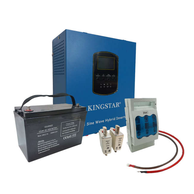 SE012 - Kingstar Backup Power Kit. 1.5KVA 12V Hybrid inverter 1x 100Ah Gel batt + accessories