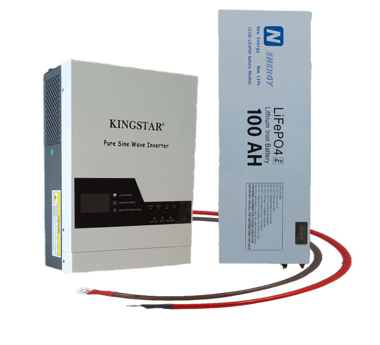 SE002 - Kingstar Backup Power Kit. 1300VA/1000W 12V Inverter. 1x 12V 100Ah Li-ion battery + acc