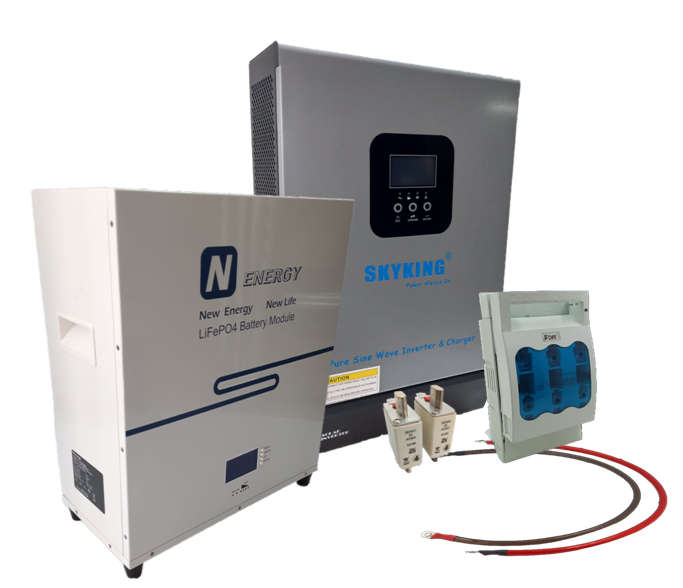 SE034 - Kingstar Backup Power Kit. 5KVA 48V Hybrid inverter 3.84 Kw 48V 80Ah Li-ion Batt + acc