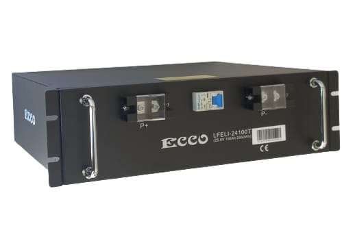 BU024A - ECCO Battery Lithium Iron LifePO4 24 Volt  2.56KWH 100Ah. Rack Mount