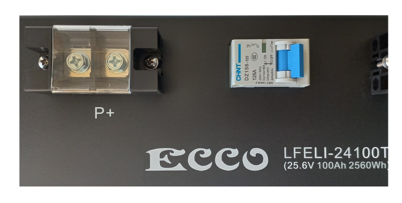 BU024A - ECCO Battery Lithium Iron LifePO4 24 Volt  2.56KWH 100Ah. Rack Mount