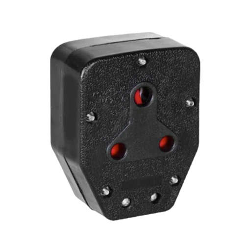 CL0539 Electrical -  Rubber Janus Coupler 3Pin 15Amp socket.