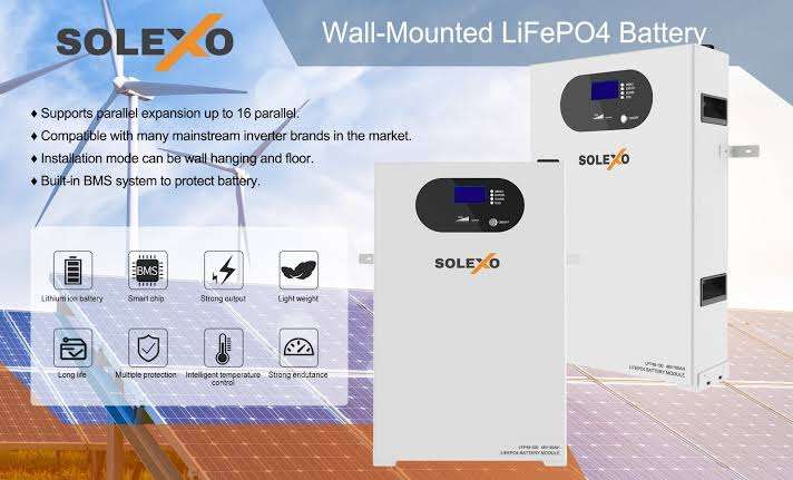 SD0007N - Luxpower Solar Kit. 5Kw 48V Inverter Solexo 48V 4.8kw Lithium Battery Disc Fuses Cables