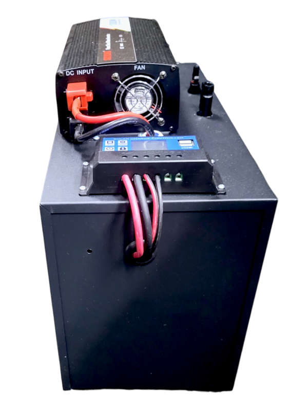 SD010 ECOTEK Solar Off Grid System. Pure Sign 1000W. Inverter.1x100Ah Battery. 2x100 Watt S. Panels