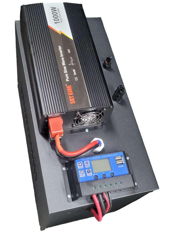 SD010 ECOTEK Solar Off Grid System. Pure Sign 1000W. Inverter.1x100Ah Battery. 2x100 Watt S. Panels