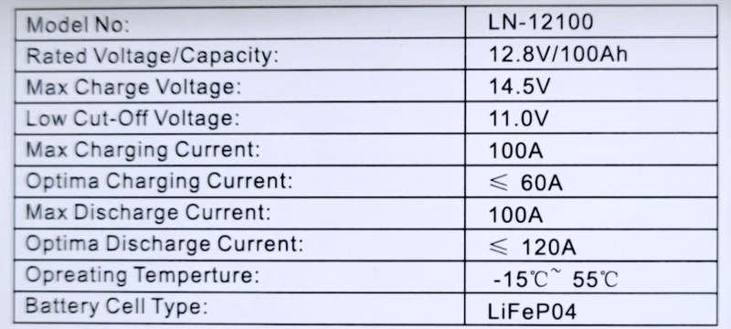 BU021C  Arkane - Battery Lithium LifePO4  12V 100Ah