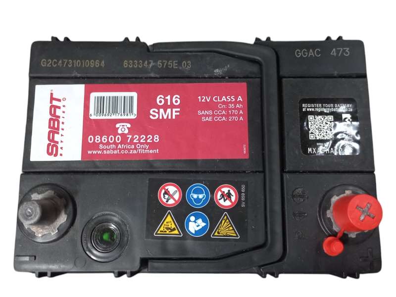 DD030 Sabat 616 Battery 12V35Ah +Old Batt del instore.No Batt add R295.