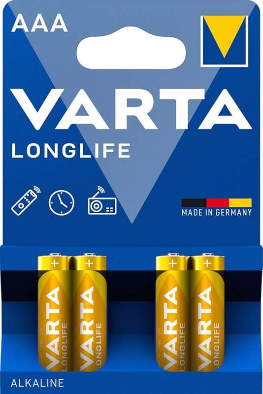 BA215 - VARTA - Size AAA Long Lifel Low Drain Devices. 1.5V  4pack -