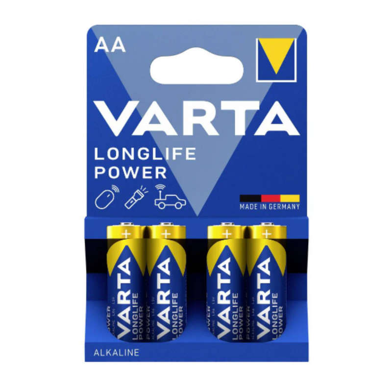DA100 - VARTA - Size AA High Energy Consumption. 1.5V  2.6Ah. 4 Pack