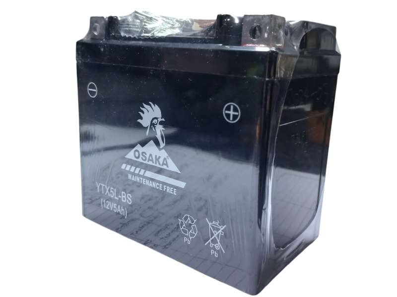 BV014 Osaka -  Battery Motorcycle. Power Sport.  Maintenance Free 12 Volt 5Ah