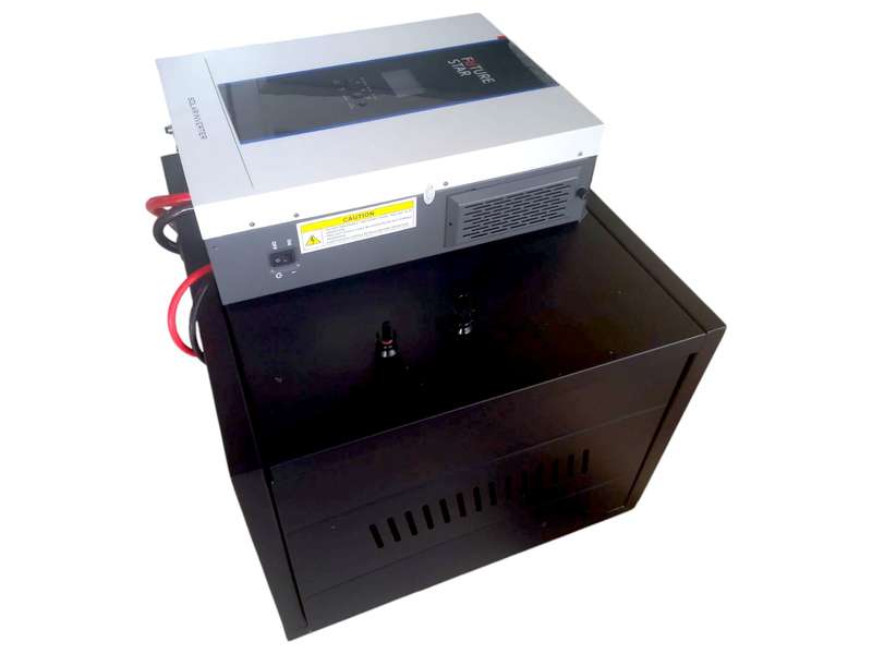 ADH150C Solar Off-Grid - F. STAR 3KW Inverter.2x 100Ah Lithium Batteries 3x555W S.Panels+Cabinet