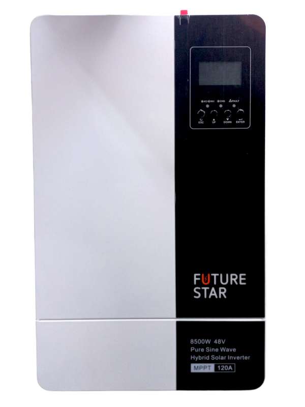 SA583  Future Star - Hybrid Inverter Pure Signw..8.5KVA /7.5 KW 48V 120Amp  MPPT. High Voltage 500V