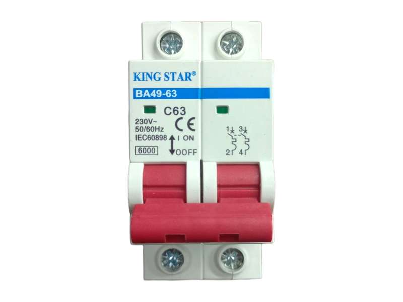 SJ033E Protection - AC Circuit Breaker 63 Amp 2 Pole Din Rail.