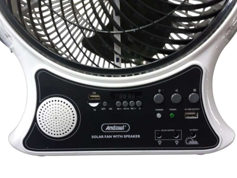 LN030 Appliance - Solar Fan 35 cm with Solar Panel ,Radio &amp; 2 x x LED bulbs. AC Charger Inclu...