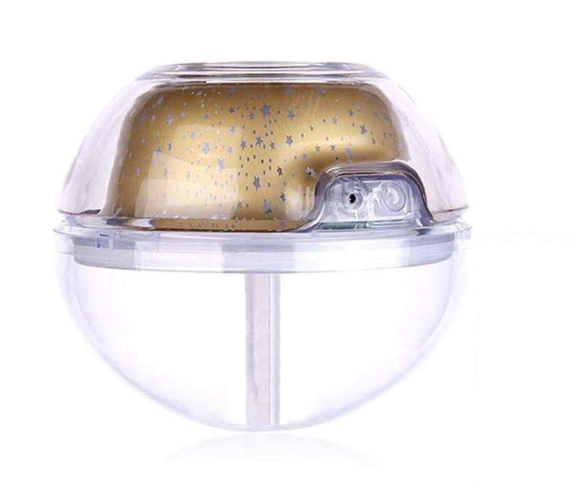 Crystal Night Light Projection Humidifier - Gold