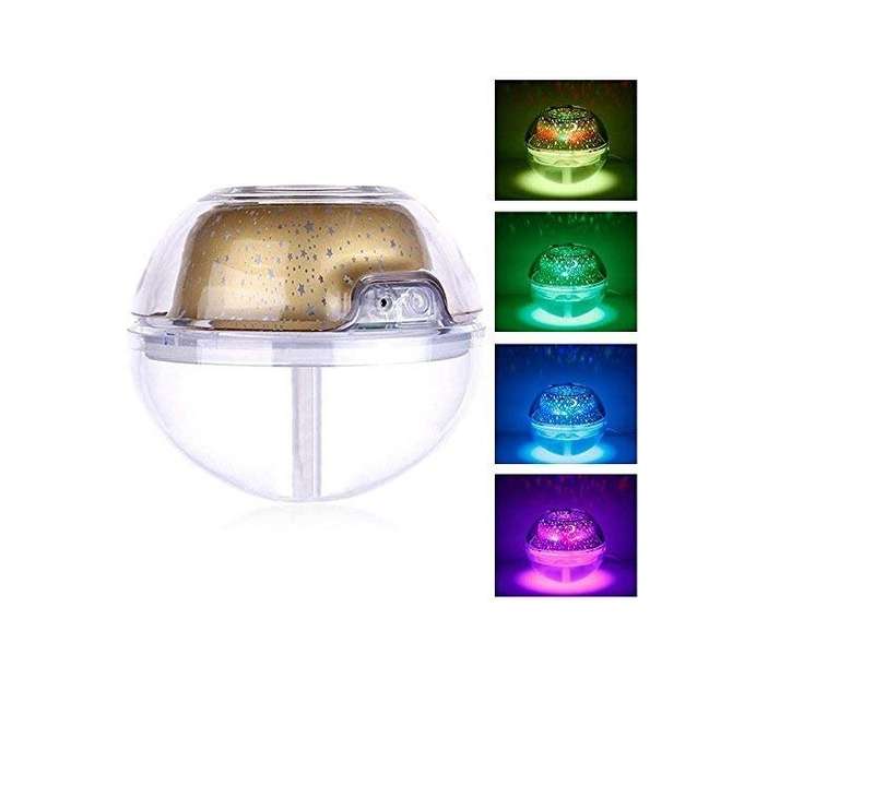Crystal Night Light Projection Humidifier - Gold