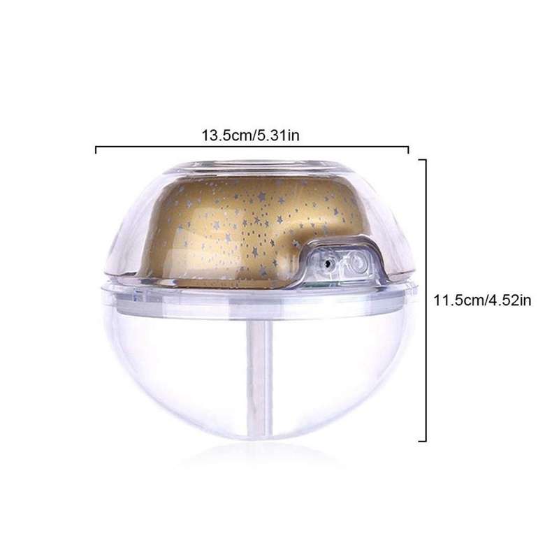 Crystal Night Light Projection Humidifier - Gold