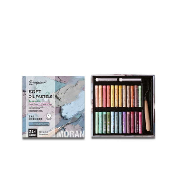 Giorgione Heavy Color Oil Paint Stick Super Soft Crayon Scraper Set - Morandi Color