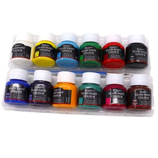 Pack of 12 - 25ml Glass Paint