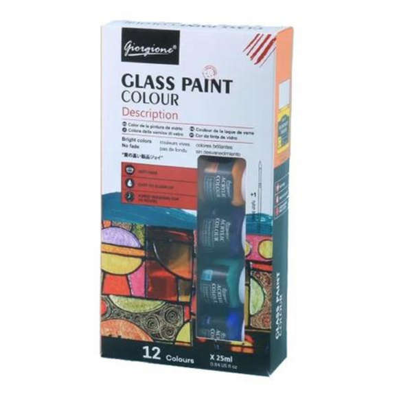 Pack of 12 - 25ml Glass Paint