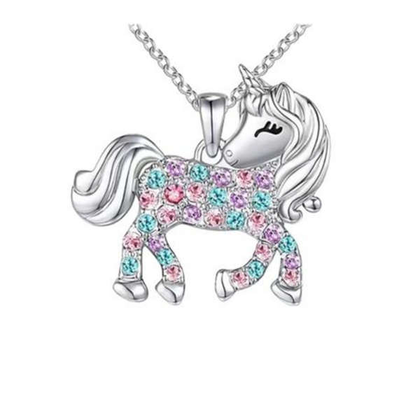 Unicorn Pendant Letter Necklace for Teen Girls
