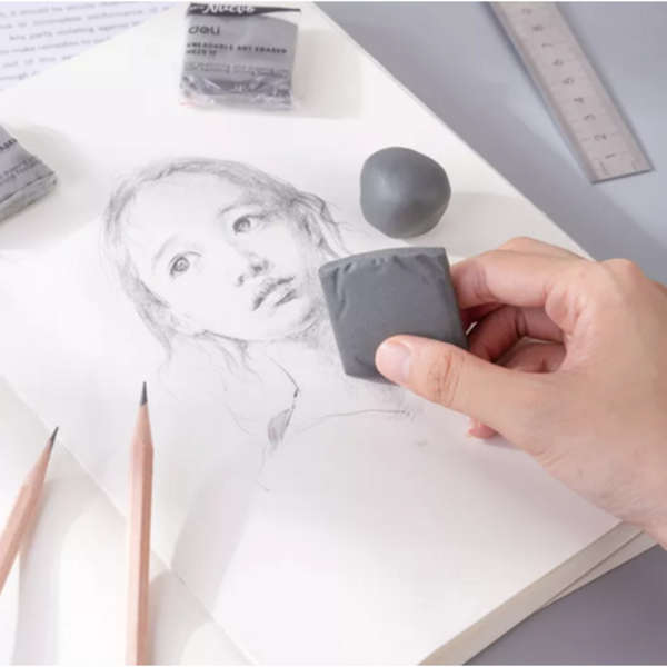 Deli Art Kneadable Eraser 40x40x10mm - Grey