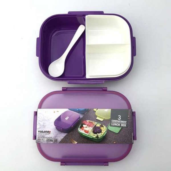 SD Purple Plastic Lunch Box And Water Bottle