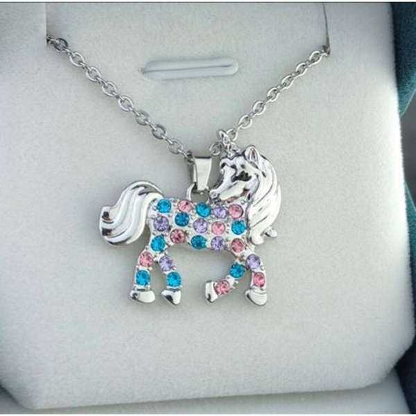 Unicorn Pendant Letter Necklace for Teen Girls