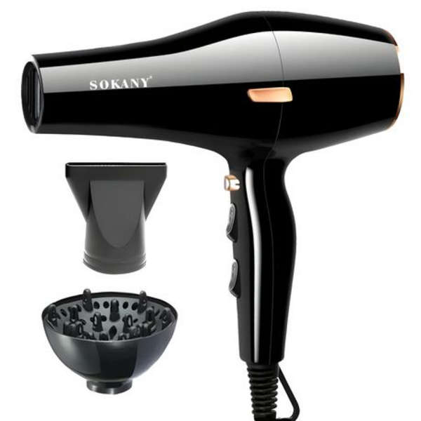 Sokany - Professional 3000W Hair Dryer - With Curling Attachment