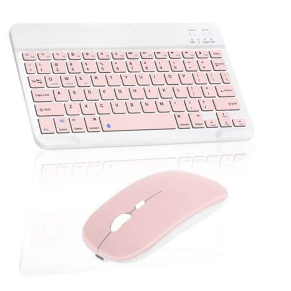 Universal Bluetooth Keyboard &amp; Mouse Set- Windows, iOS &amp; Android Compatible - Pink