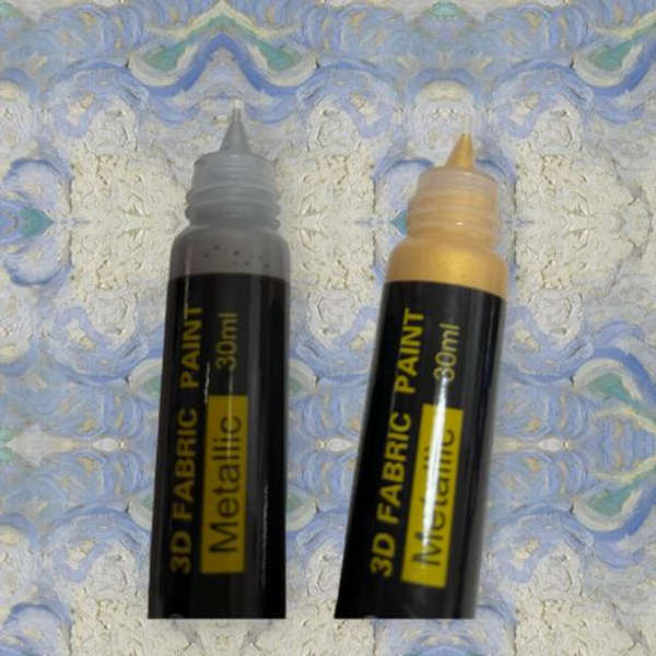 3D Fabric Paint (6 Metallic colours in 30ml tubes)