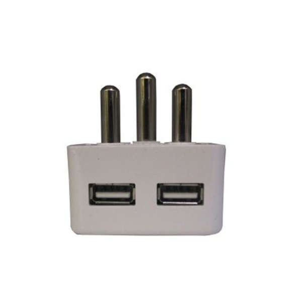 Twin Plug USB 2 Ports Adaptor Dual Charger