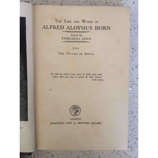 The Waters of Africa The Life and Works. of Aloysius Horn